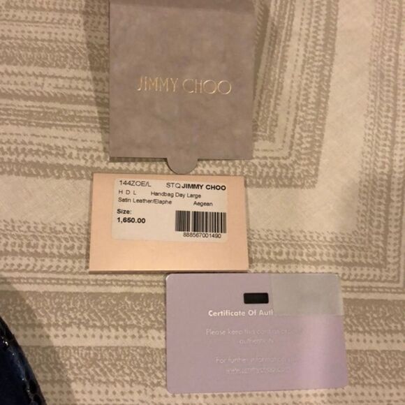 Jimmy Choo Blue Satin Leather/Elaphe Shoulder Bag - Picture 2 of 8